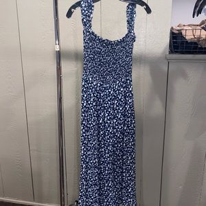 Reformation Navy and White Floral Dress